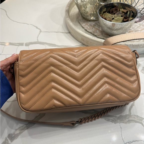 Gucci GG Marmont Matelassé Crossbody | 2 Straps | Chain & Canvas Leather - Picture 9 of 16